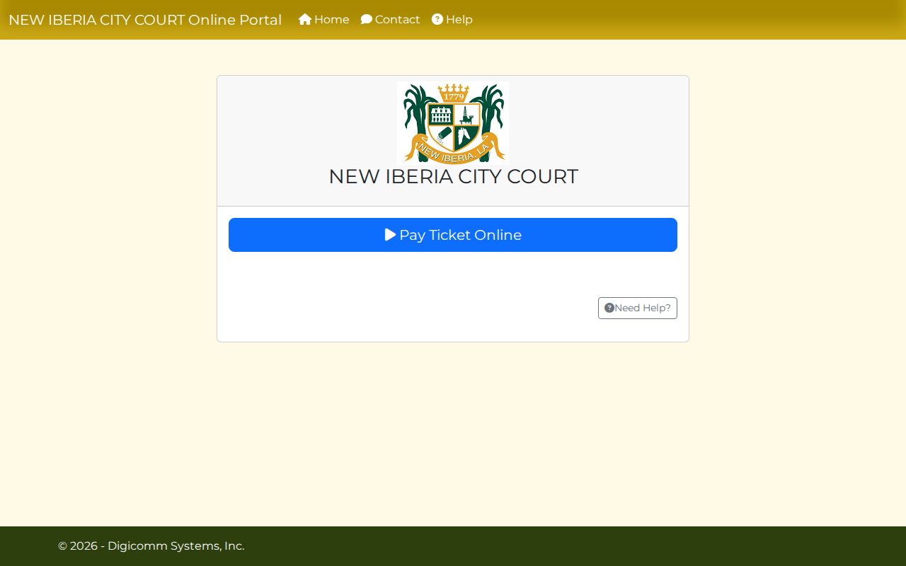 Iberia Parish traffic warrant: online ticket payment landing page