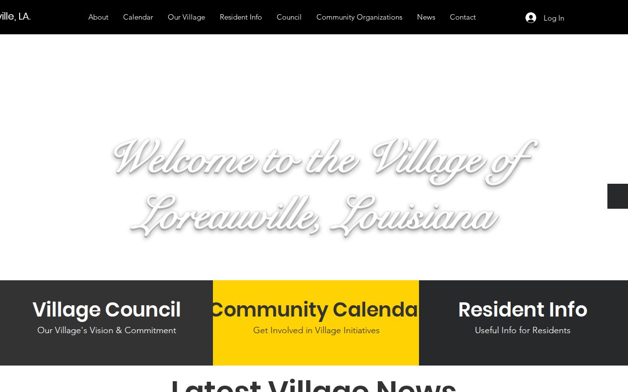 Loreauville warrant records: village homepage with town hall contact and hours