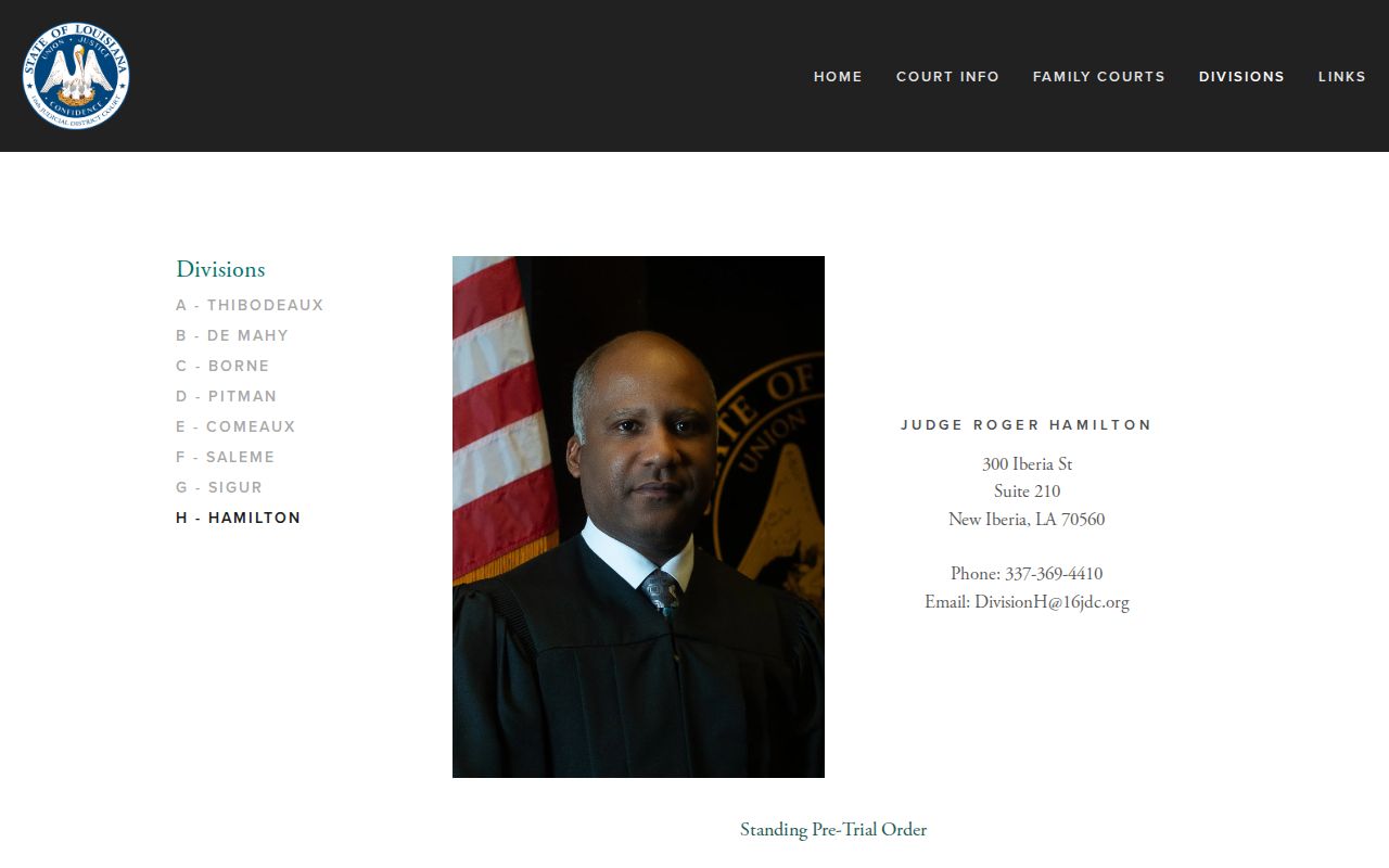Iberia Parish arrest warrants: 16th Judicial District Court public division page